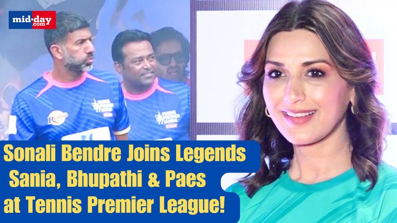 Sonali Bendre attends Tennis Premier League with Sania Mirza and Mahesh Bhupathi