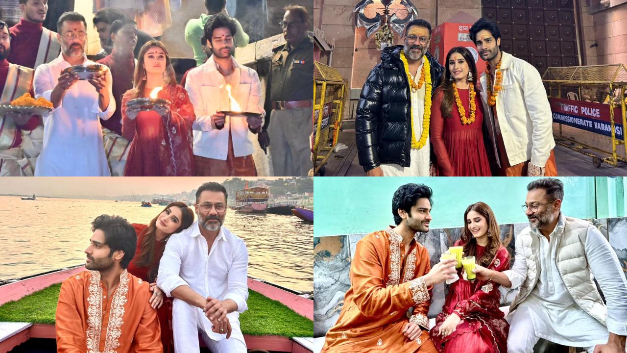 Aaman Devgan and Rasha Thadani experience Ganga Aarti in Varanasi - see pics