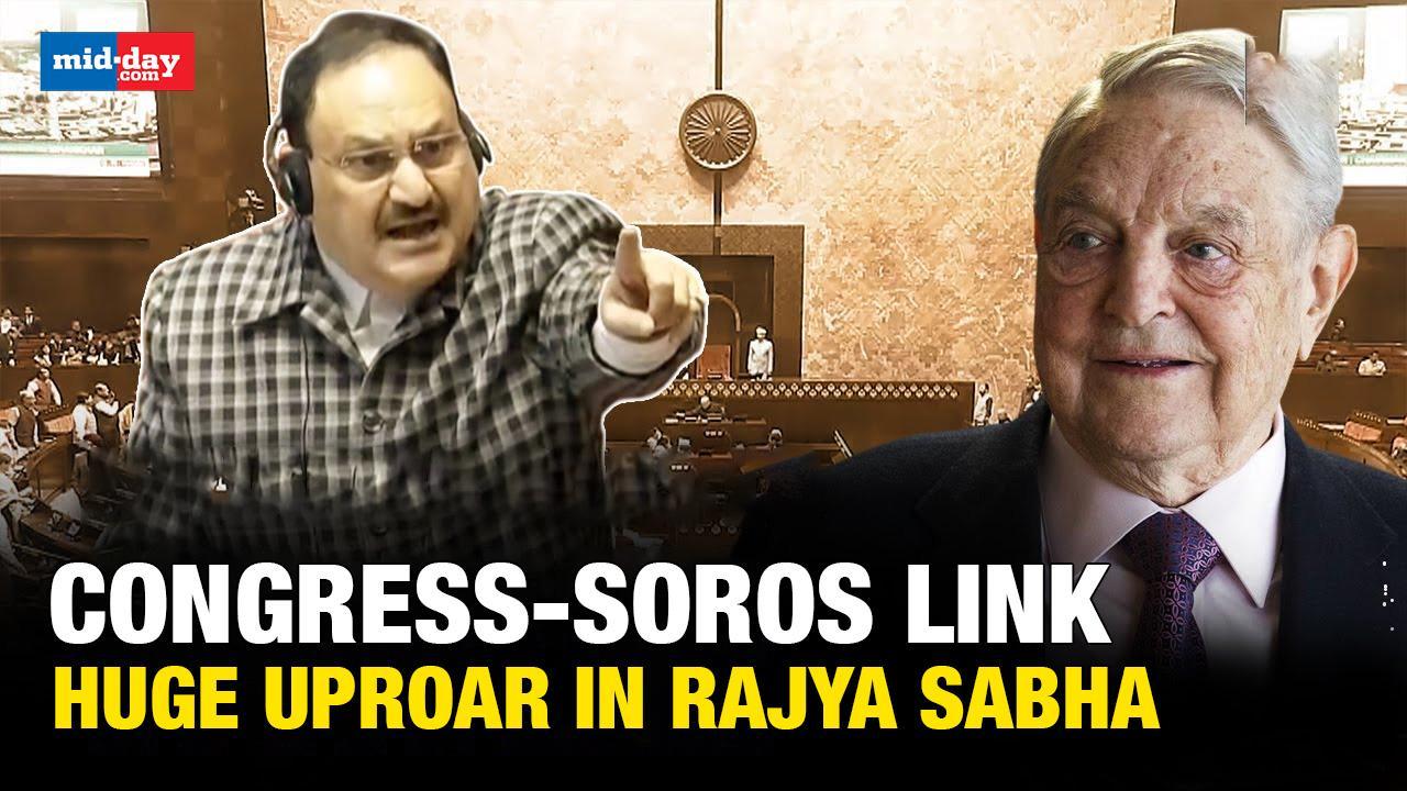 JP Nadda’s question on Congress-Soros link causes stir in Rajya Sabha