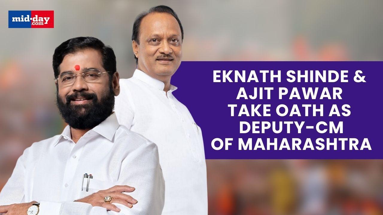 Eknath Shinde and Ajit Pawar take oath as Maharashtra Deputy CMs 