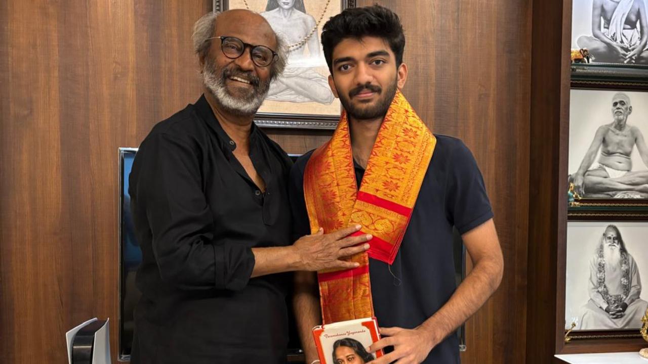 Rajinikanth invites Chess Champion D Gukesh at his home, showers him with gifts