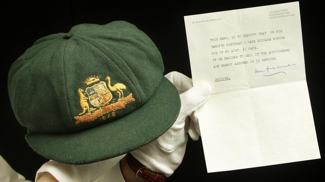 Ultimate cricket memorabilia! Bradman's iconic cap could net 260,000 US dollars