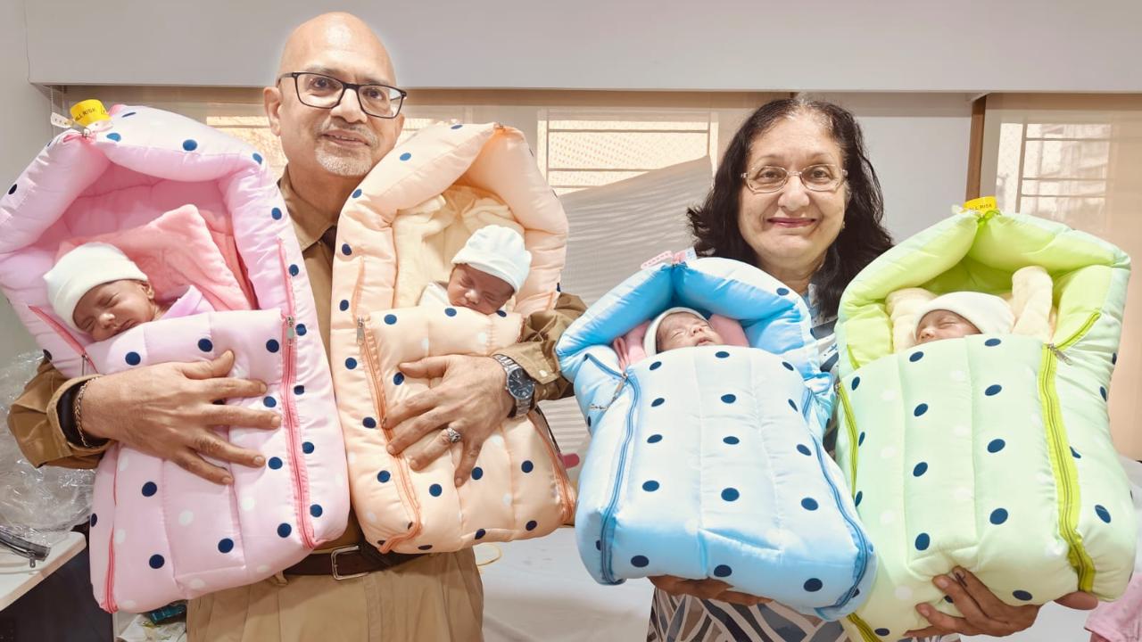 Holy Family Hospital in Bandra celebrates rare birth of quadruplet girls