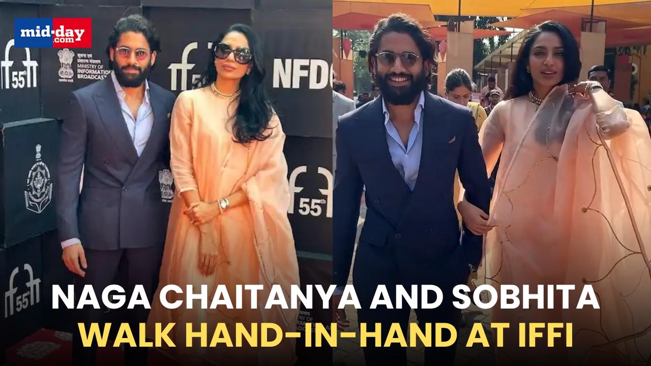 Naga Chaitanya and his fiancé, Sobhita Dhulipala, joined Nagarjuna at IFFI 2024