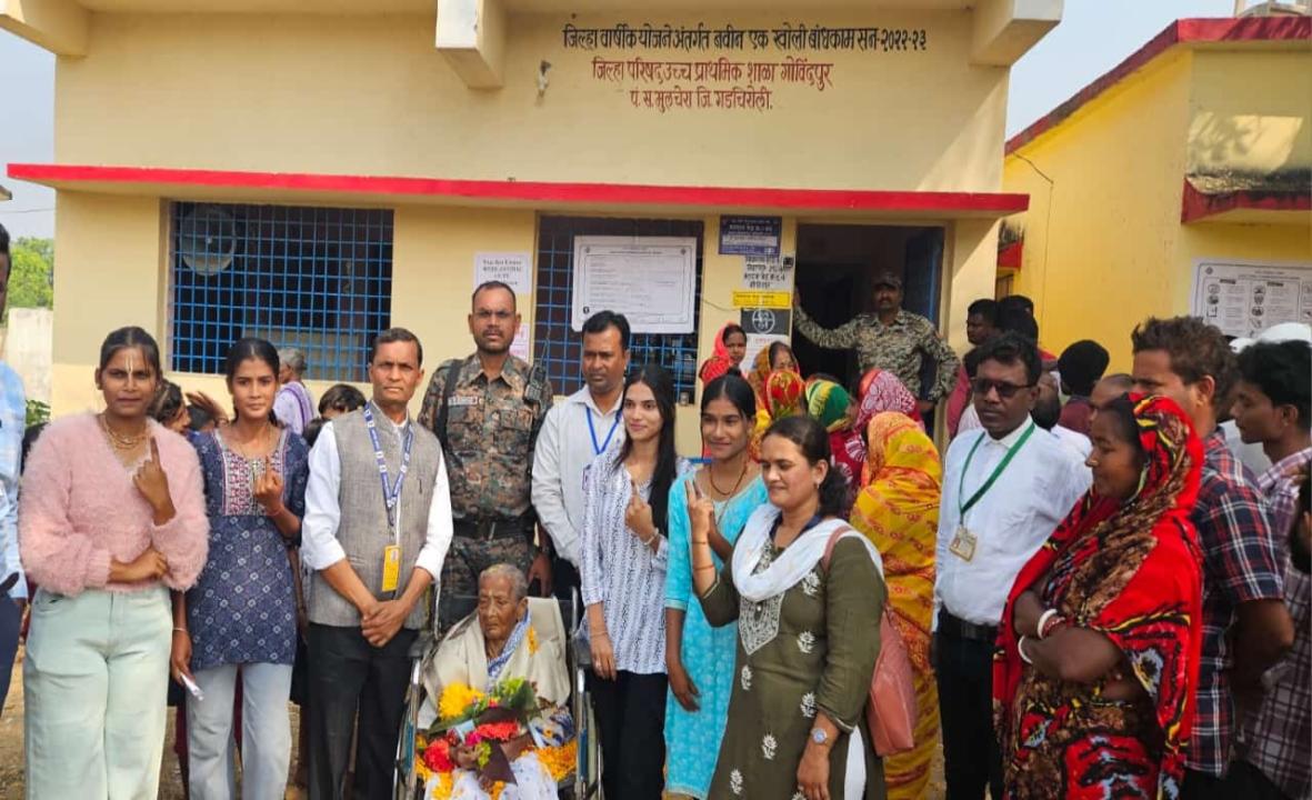 Gadchiroli: 111-year-old voter travels to polling booth to cast her ballot