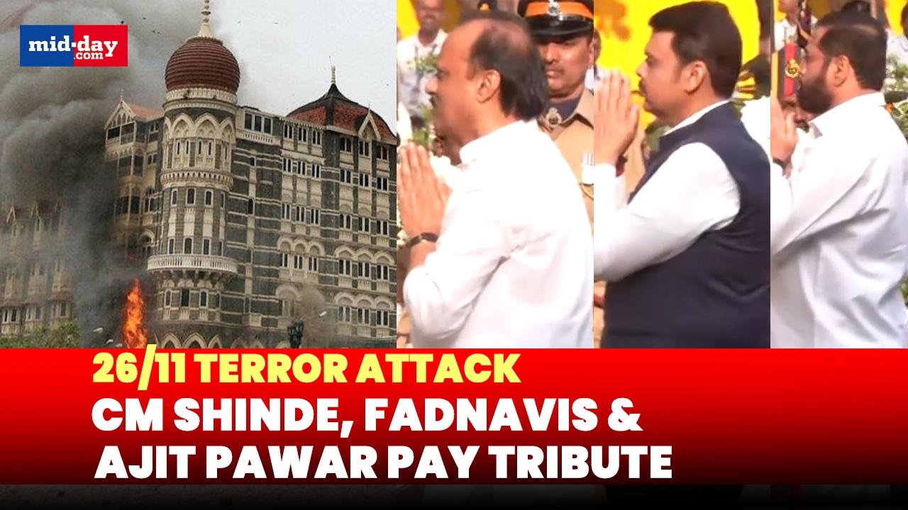 26/11 terror attack anniversary: CM Shinde, Fadnavis & Ajit Pawar pay tribute