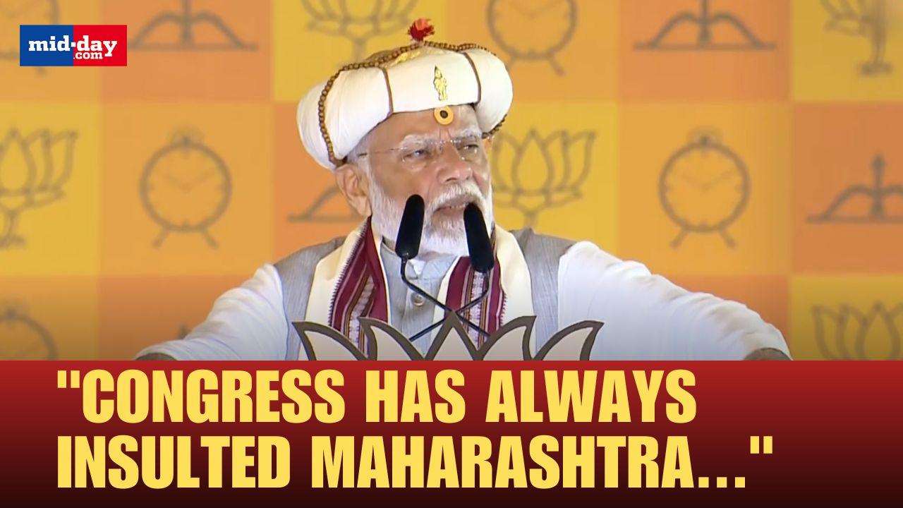 PM Modi blasts Congress & MVA, says they never respected Maharashtra