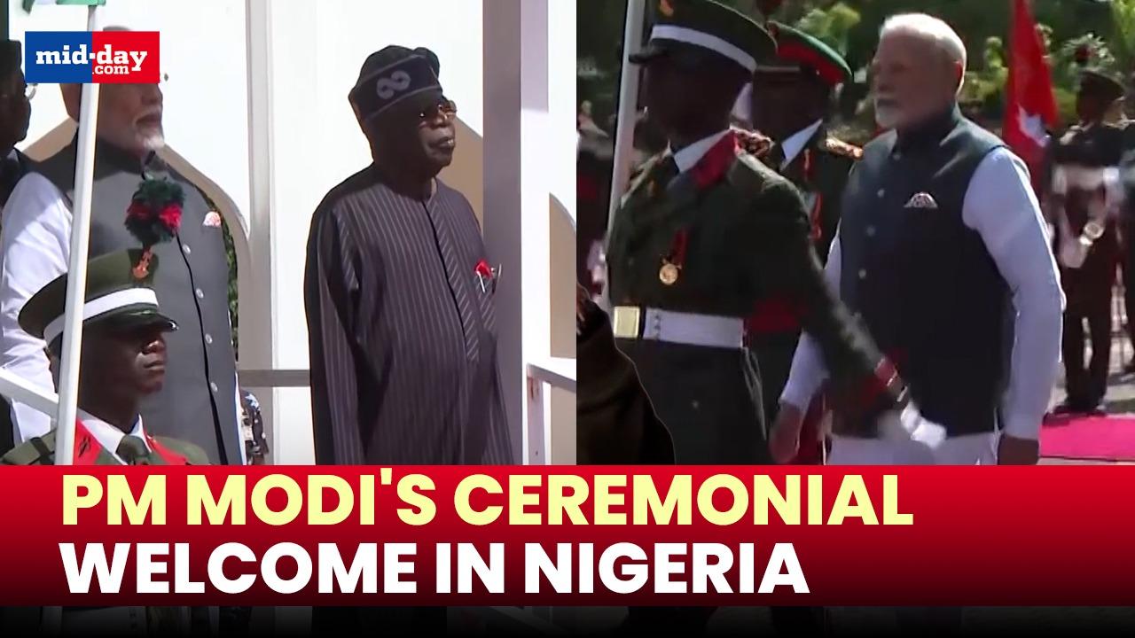 PM Modi gets ceremonial welcome, Guard of Honour at President House in Abuja