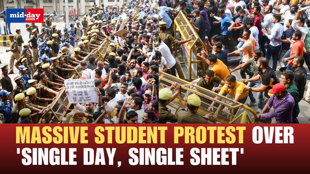 Students in Prayagraj hold massive protests over UPPSC exams