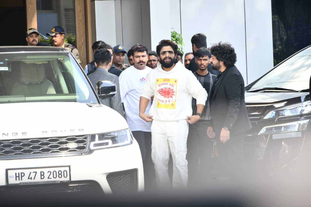 Allu Arjun arrived in Mumbai from Hyderabad on Friday afternoon