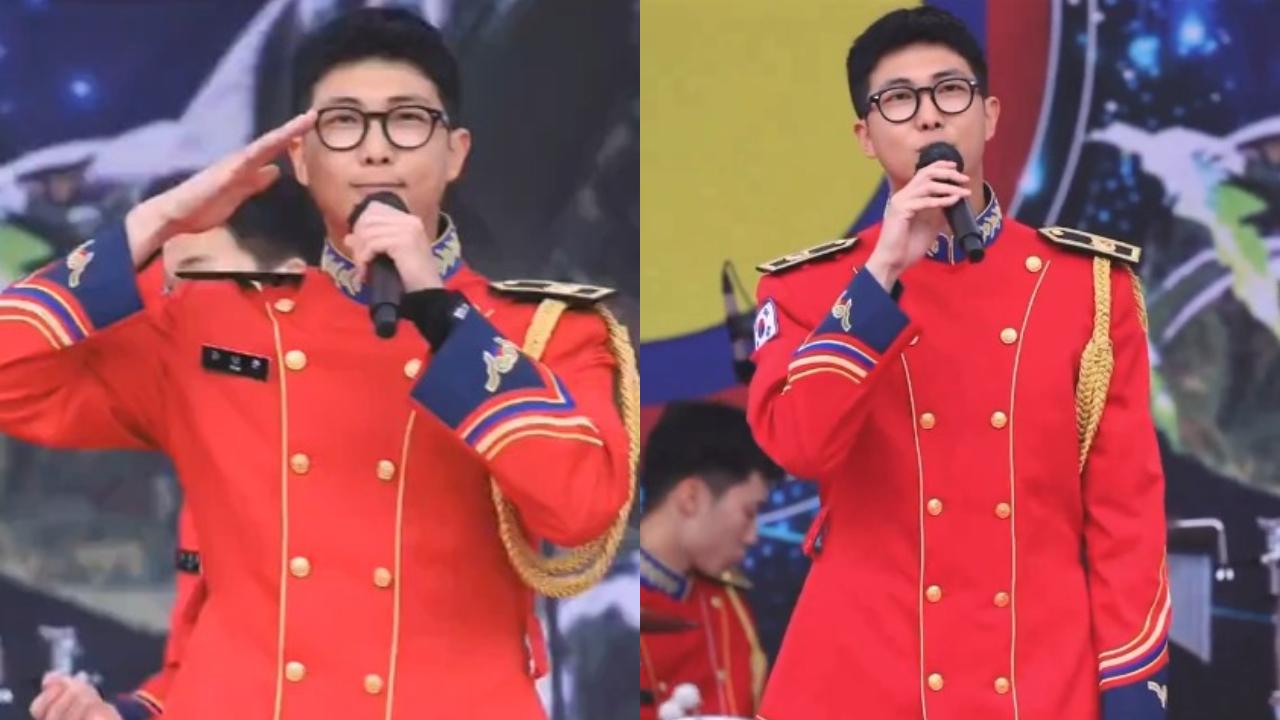 BTS’ RM aka Kim Namjoon performs ‘Spring Day’ solo with his military band