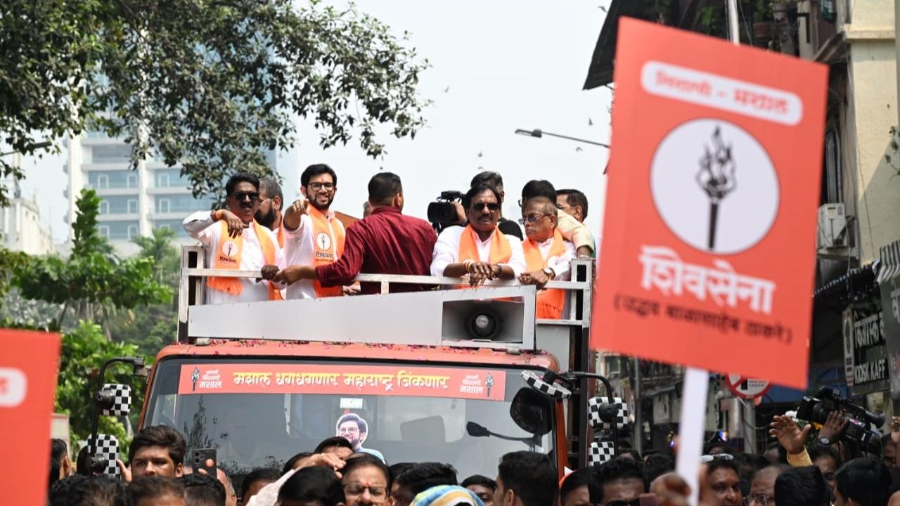 IN PHOTOS: Aaditya Thackeray holds roadshow, files nomination from Worli