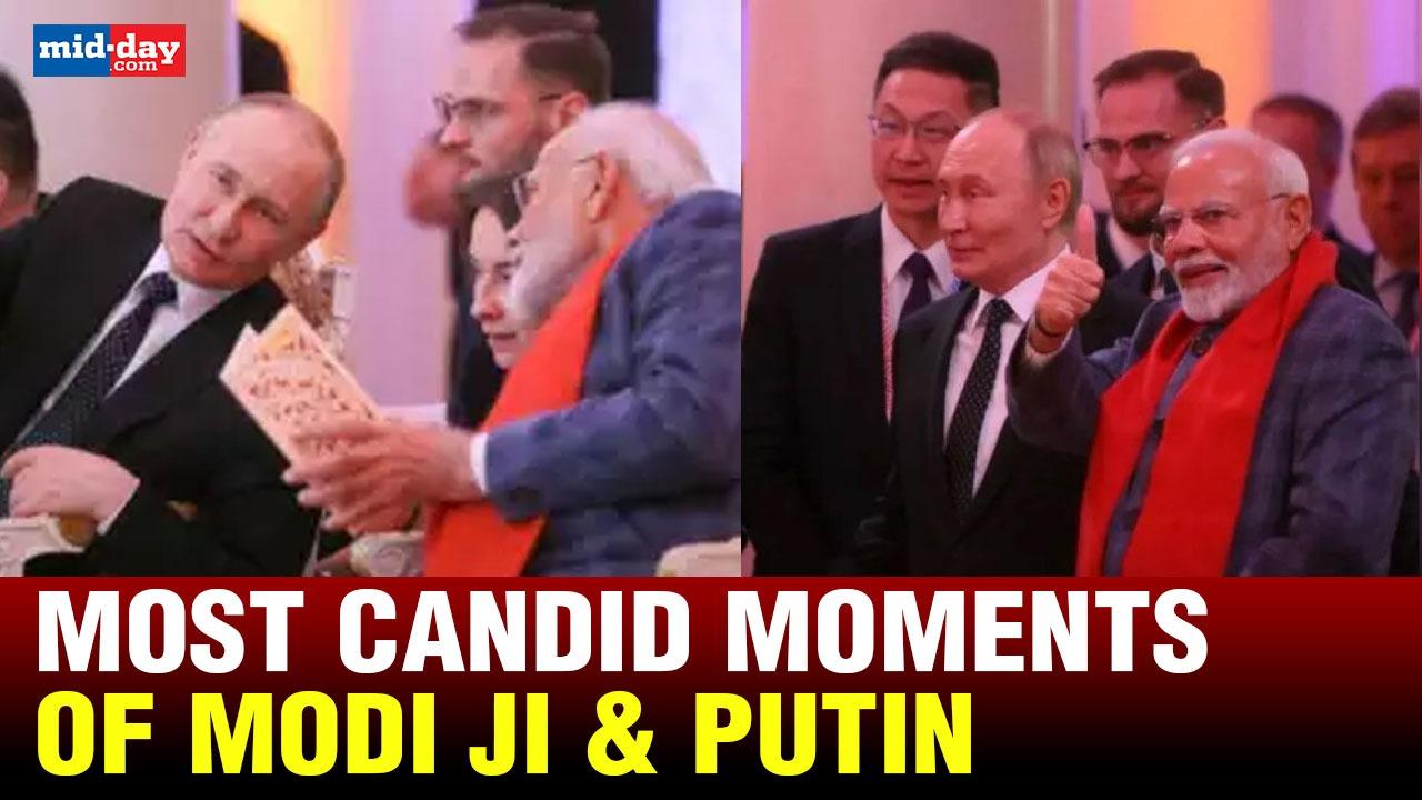 BRICS SUMMIT 2024: Watch candid moments of PM Modi and Putin - WATCH