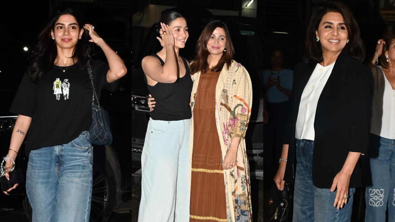 Jigra screening: Alia Bhatt, Vedang Raina, Neetu Kapoor, Khushi Kapoor arrive