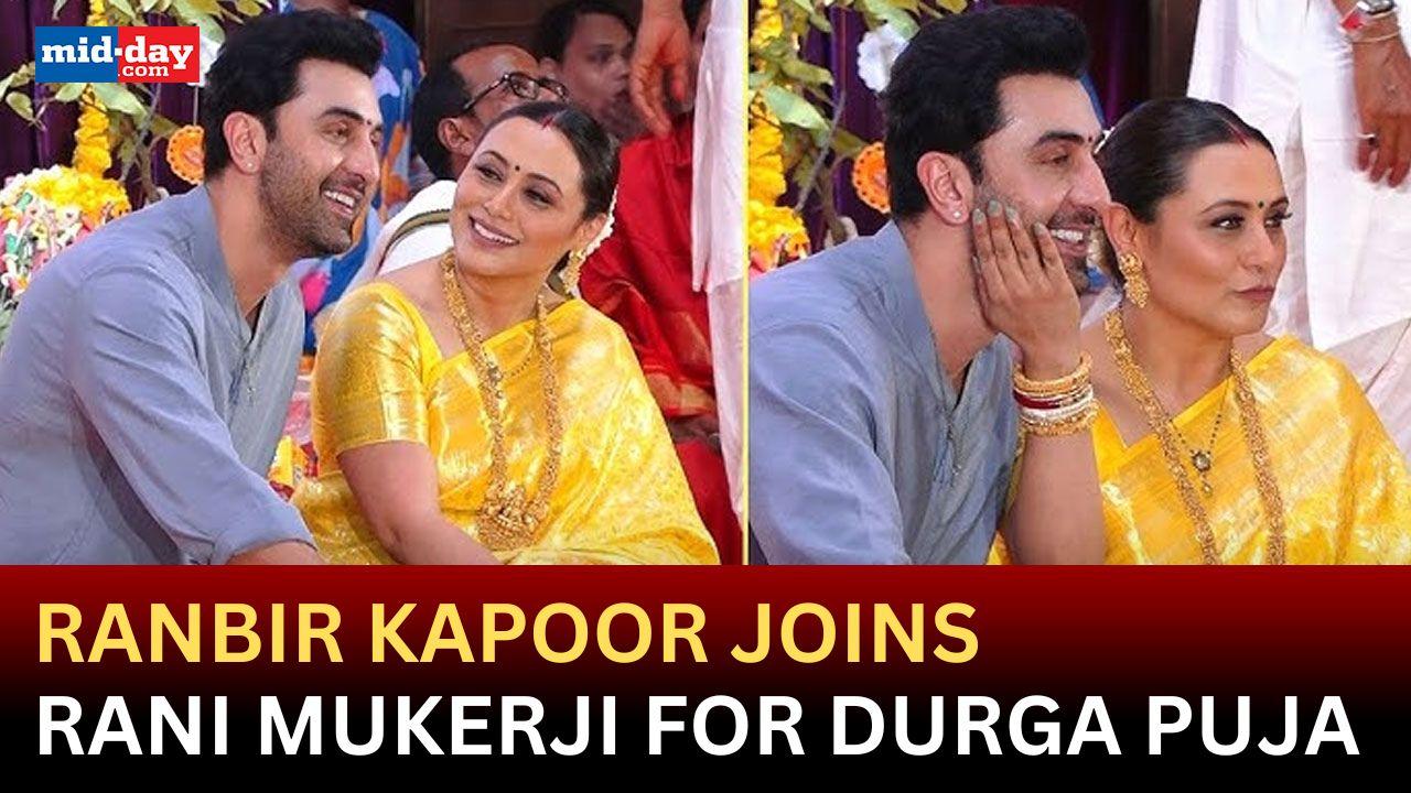 Durga Puja 2024: Ranbir Kapoor, Rani Mukerji at North Bombay Sarbojanin pandal