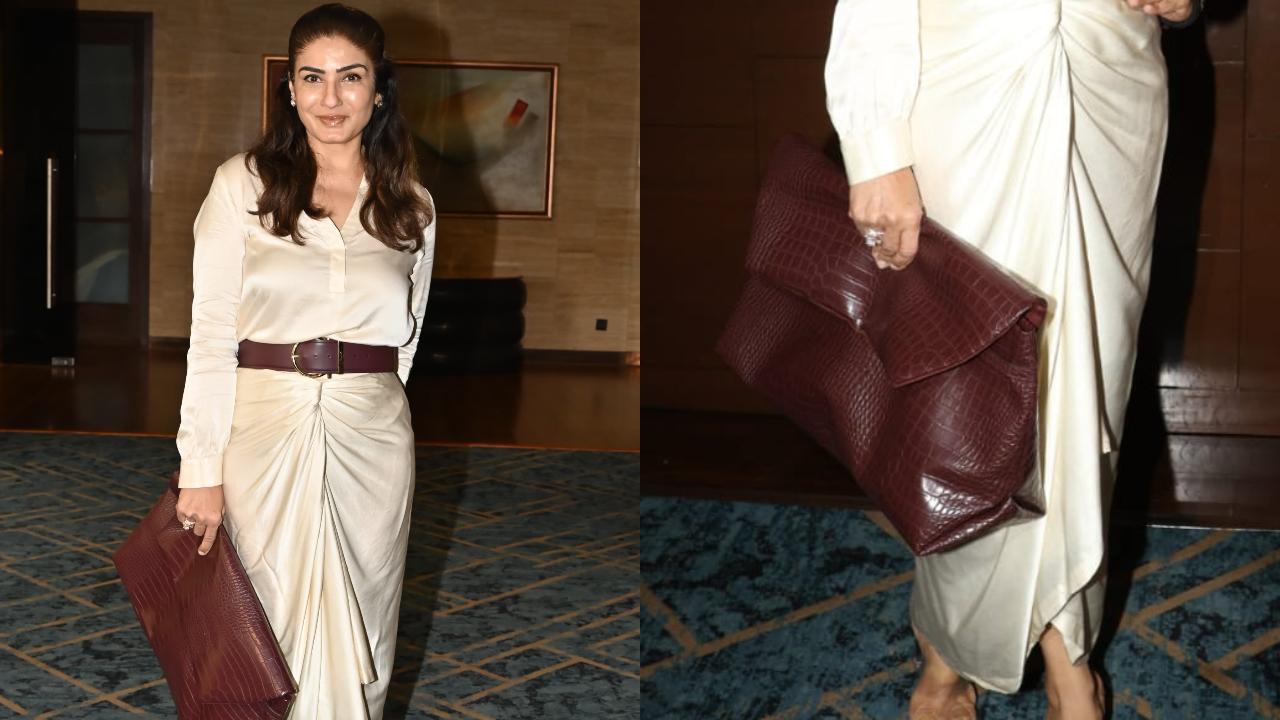 Raveena flaunts a giant clutch gifted by daughter Rasha with her first paycheck