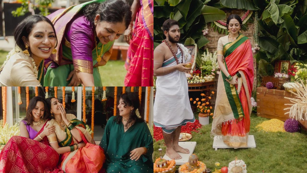 Sobhita Dhulipala begins wedding festivity with Pasupu danchatam ritual