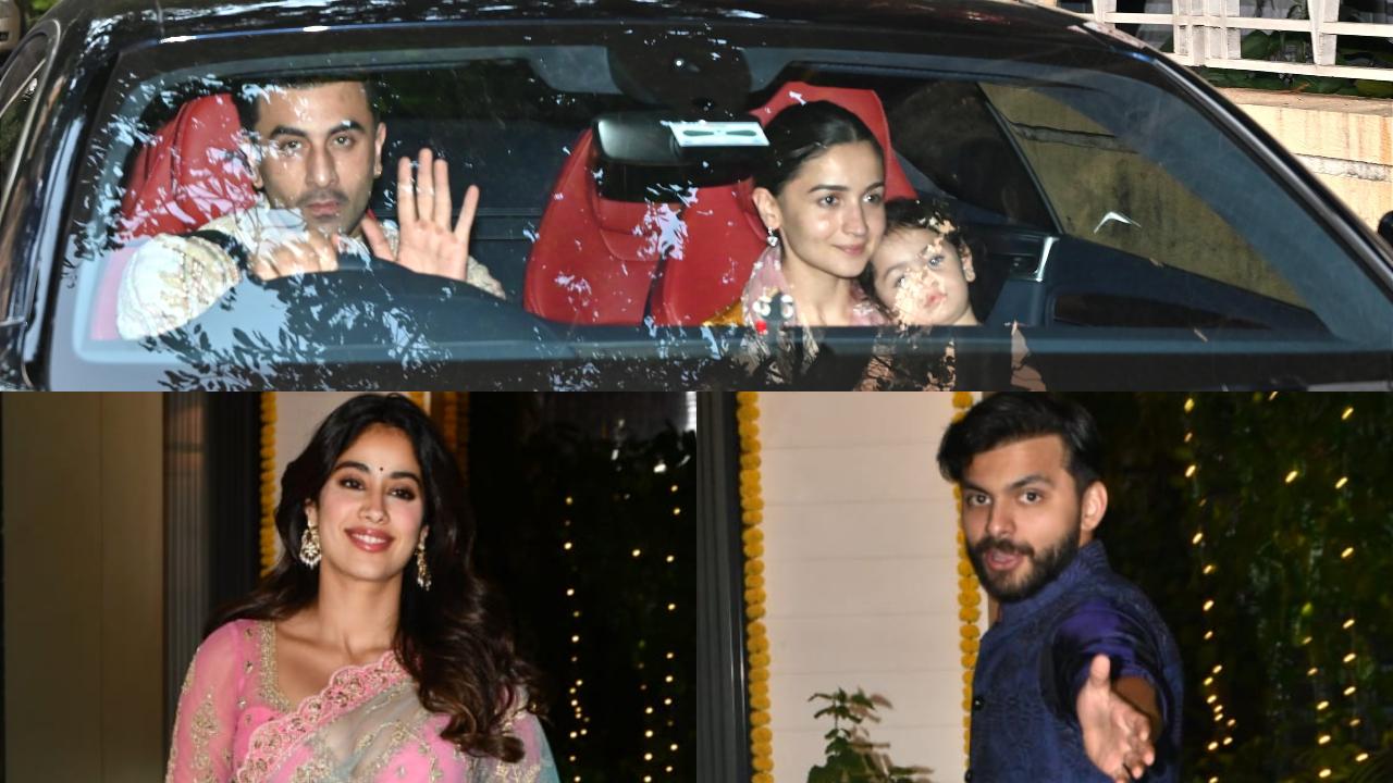 Spotted: Raha steps out with Ranbir-Alia for Diwali, Janhvi with beau Shikhar