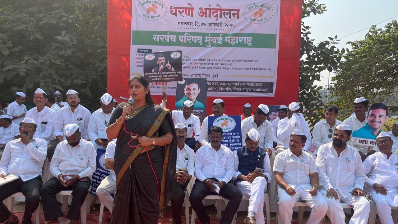 IN PICS: Sarpanch parishad protests in Mumbai, seek justice for Santosh Deshmukh