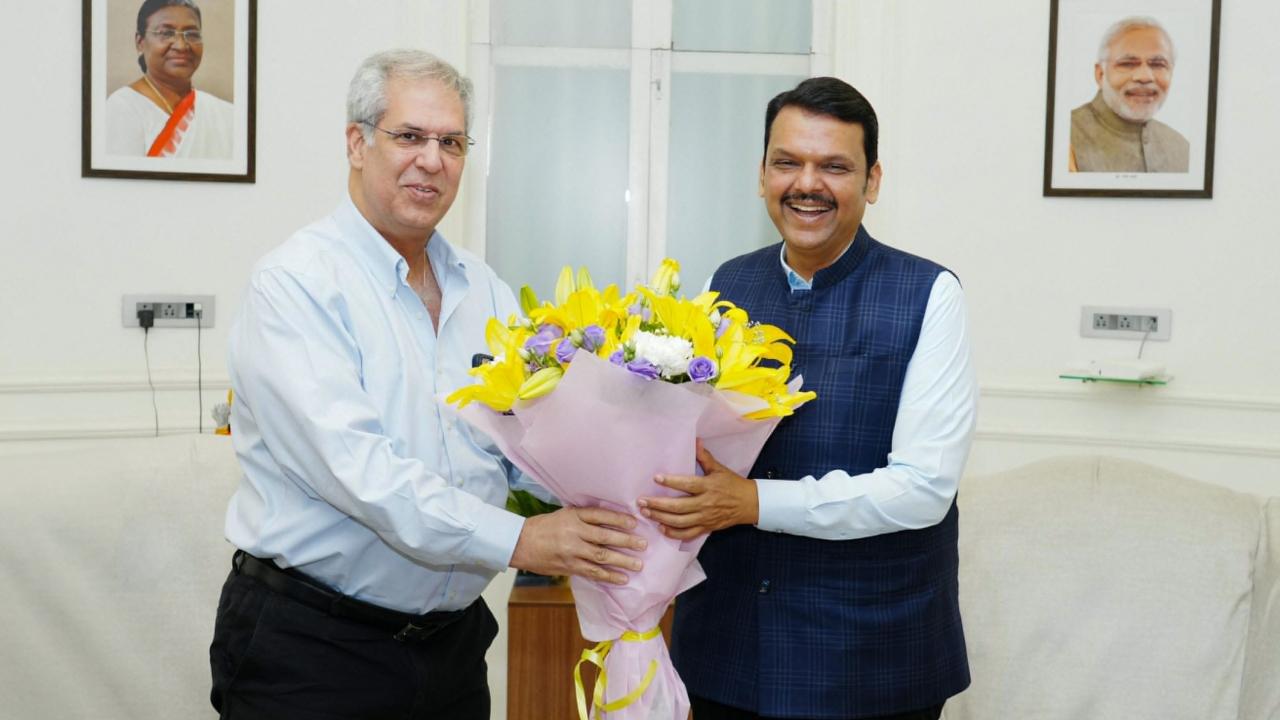 Tata Trusts chairman Noel Tata meets CM Fadnavis in Mumbai