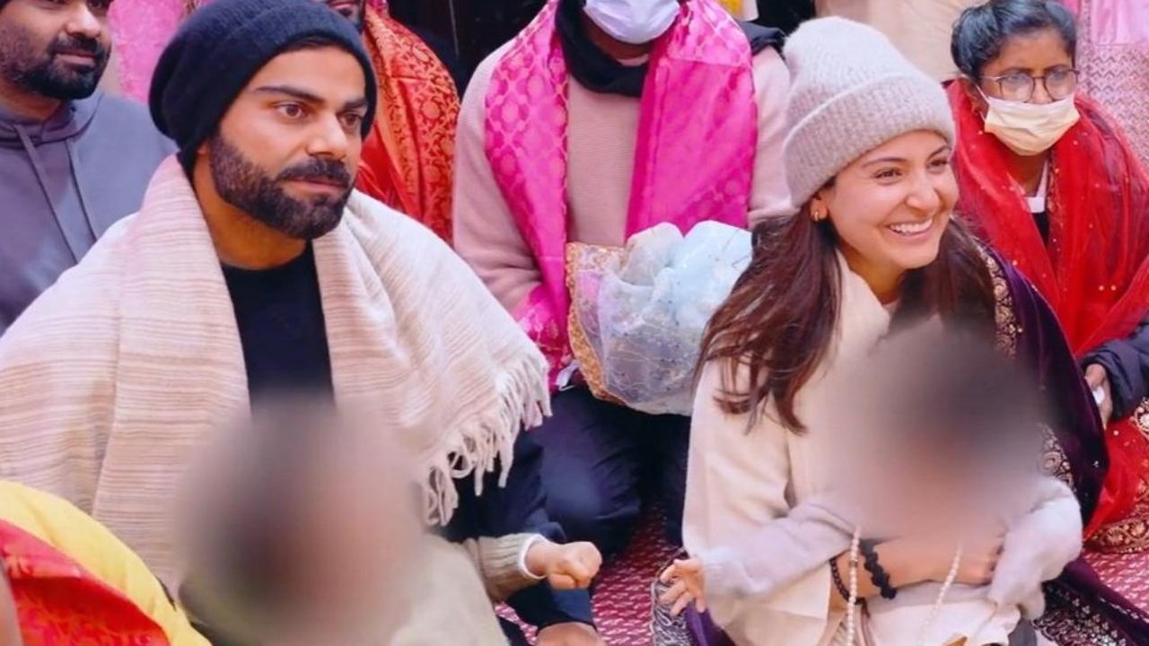 Anushka Sharma, Virat Kohli seek blessings of Premanand Ji Maharaj in Vrindavan